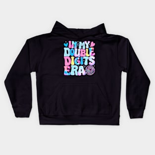 In My Double Digits Era Retro 10 Year Old 10Th Birthday Girl Kids Hoodie